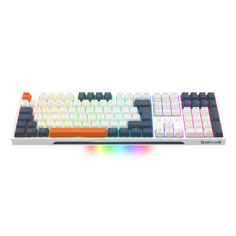 TECLADO GAMER REDRAGON TRUNDLE K668WBO RGB SWITCH RED ESPAÑOL EN COLOR BLANCO - 3