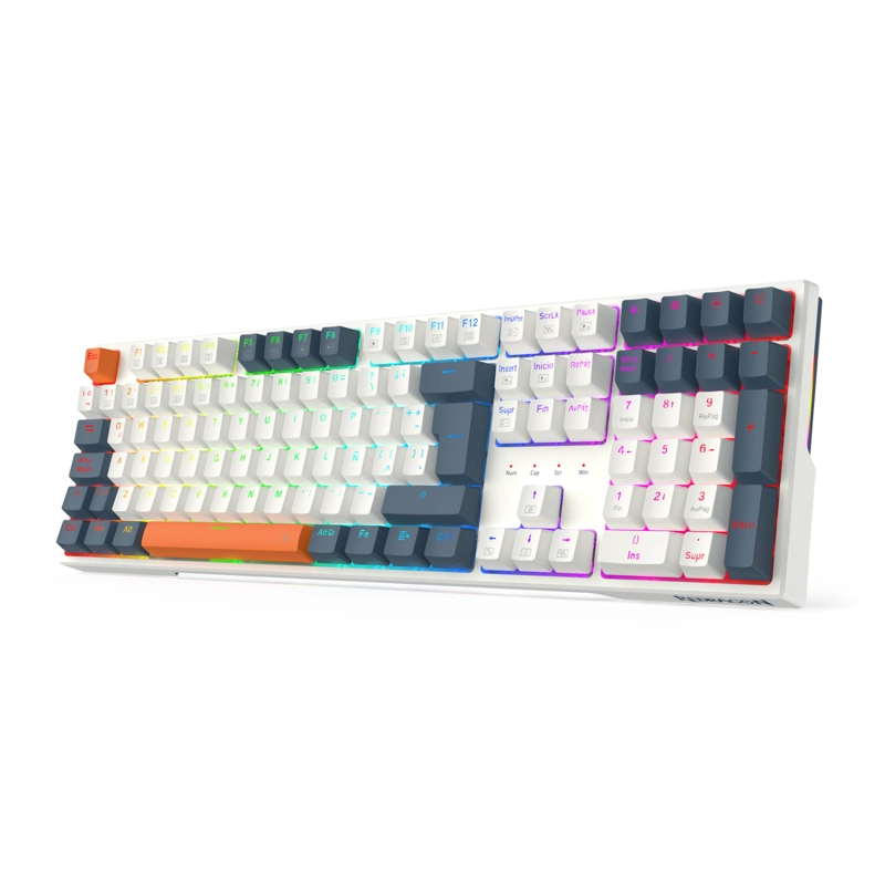 TECLADO GAMER REDRAGON TRUNDLE K668WBO RGB SWITCH RED ESPAÑOL EN COLOR BLANCO - 4