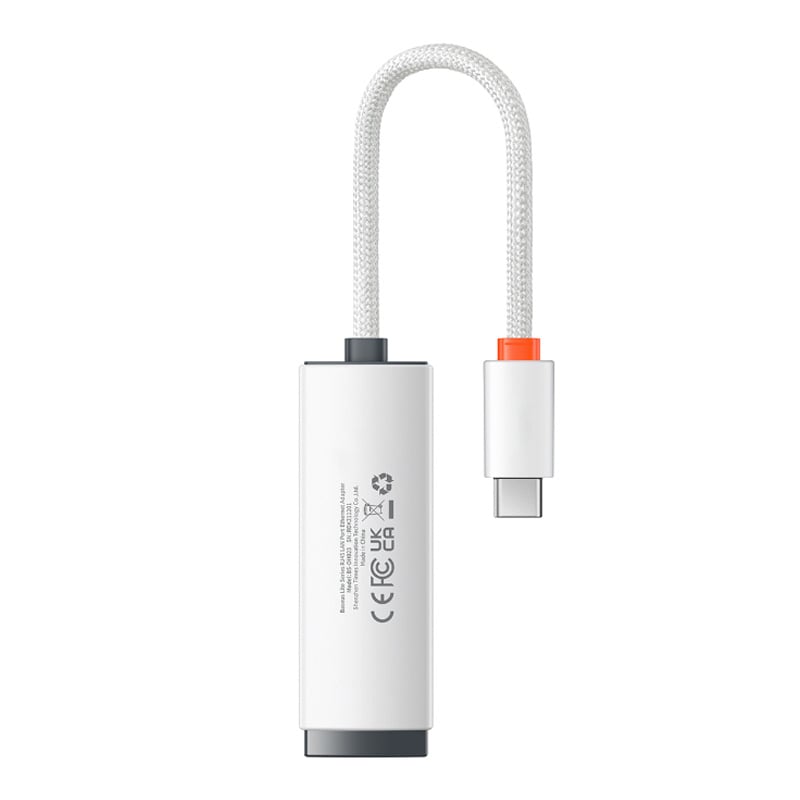 ADAPTADOR DE RED TIPO-C A PUERTO LAN RJ45 - 1000 MBPS - BLANCO - BASEUS LITE SERIES - 3