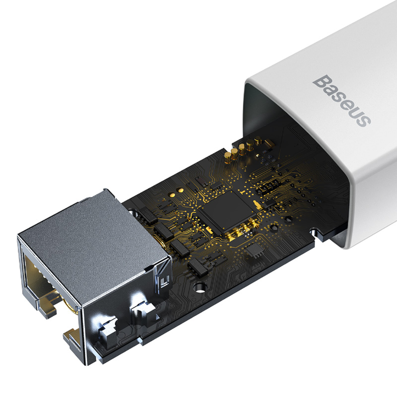 ADAPTADOR DE RED TIPO-C A PUERTO LAN RJ45 - 1000 MBPS - BLANCO - BASEUS LITE SERIES - 7