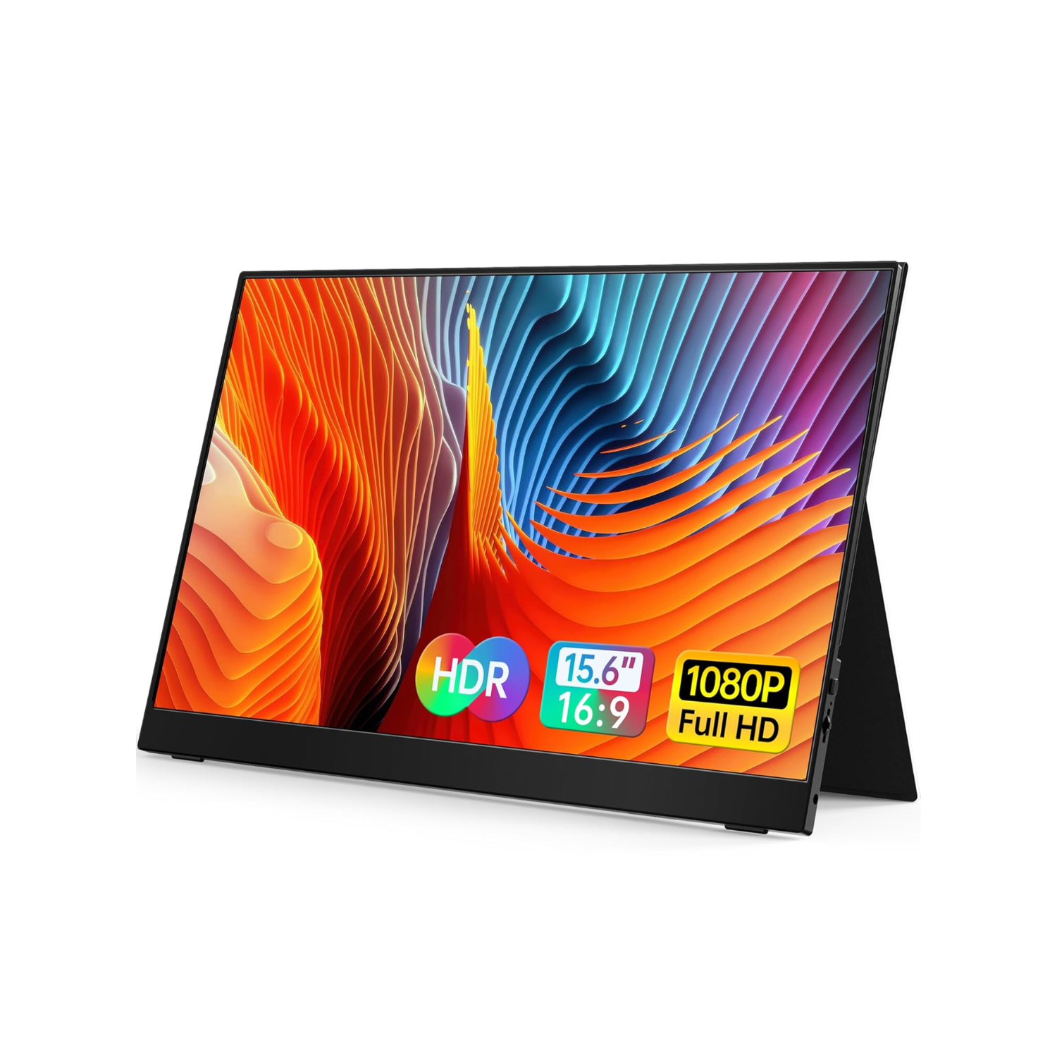 MONITOR PORTÁTIL VILVA 15,6' FHD 1080P IPS CON USB-C, HDMI, CUBIERTA Y ALTAVOCES EN COLOR NEGRO - 1