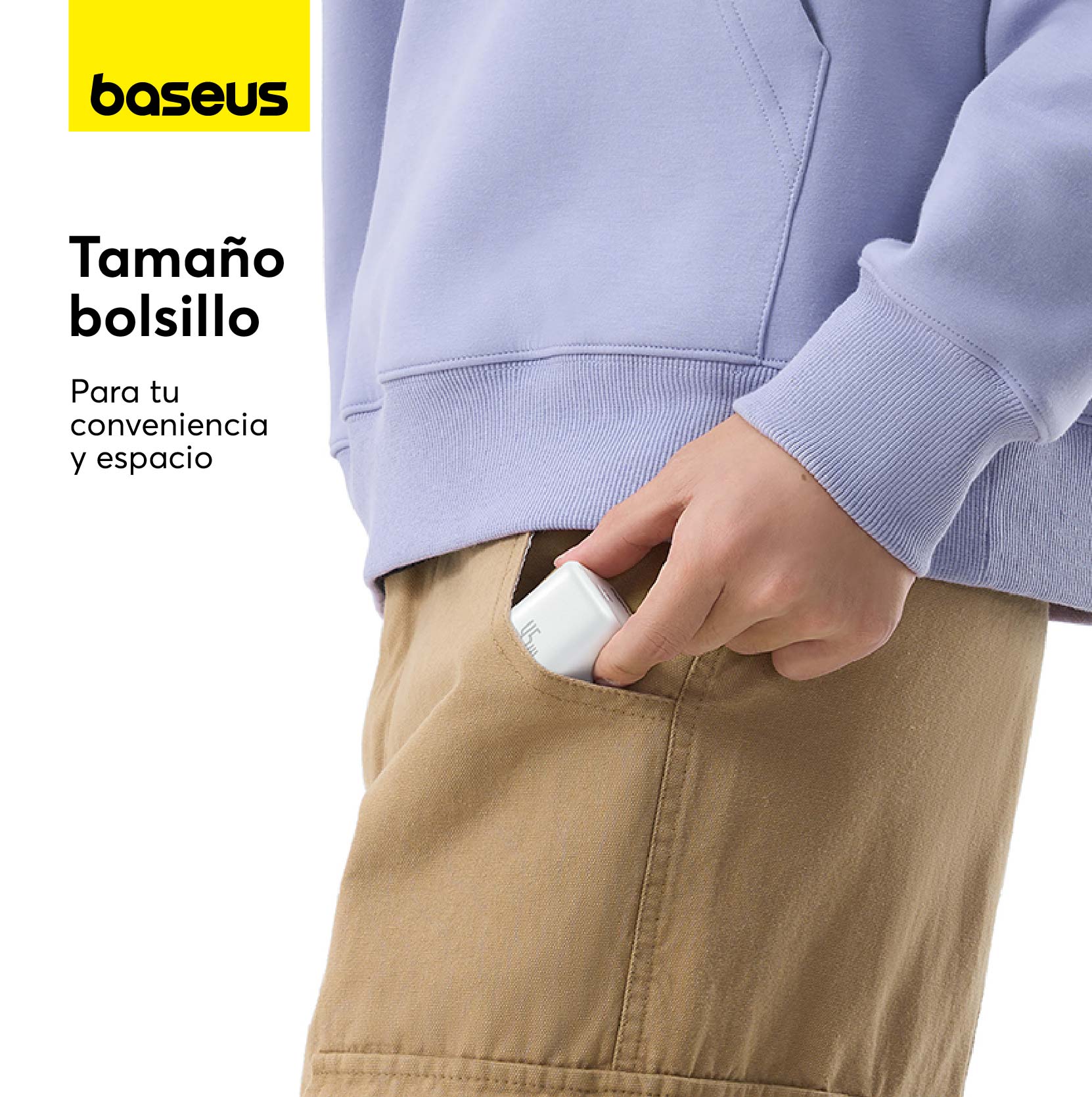 CARGADOR RÁPIDO BASEUS PICOGO GAN6 USB C 45W EN COLOR BLANCO - 4
