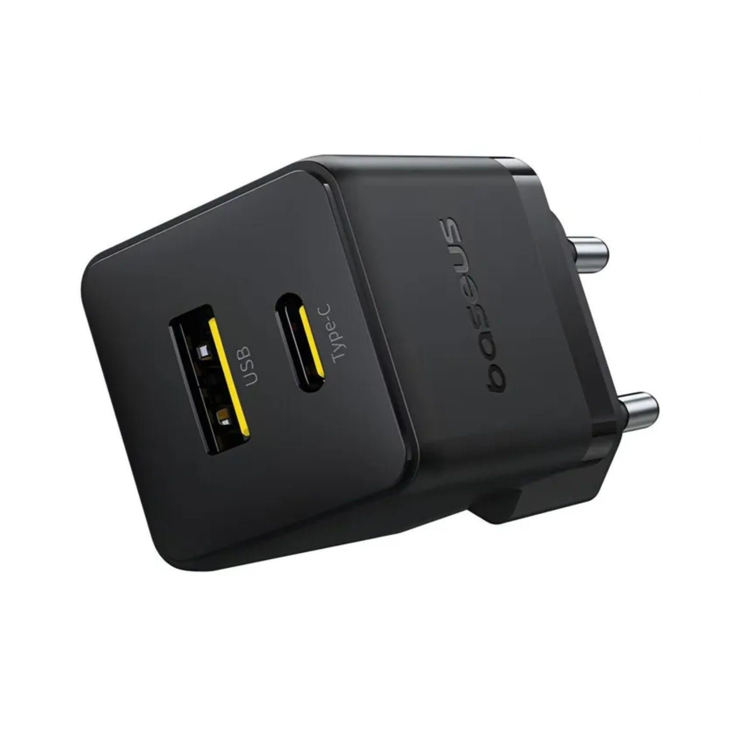 CARGADOR RÁPIDO BASEUS PALM CLUSTER USB Y TIPO C 30W + CABLE USB C A USB C EN COLOR NEGRO - 7