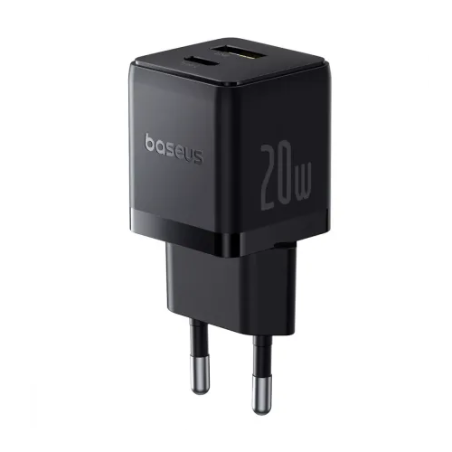 CARGADOR RÁPIDO BASEUS PALM CLUSTER USB Y TIPO C 20W EN COLOR NEGRO - 1