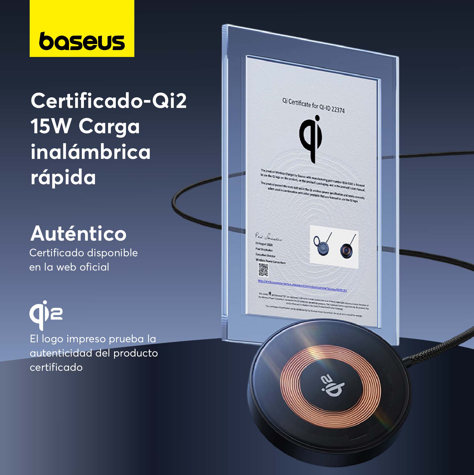CARGADOR INALÁMBRICO QI2 BASEUS MINI4 UNIVERSAL EXPLORER 15W - 3