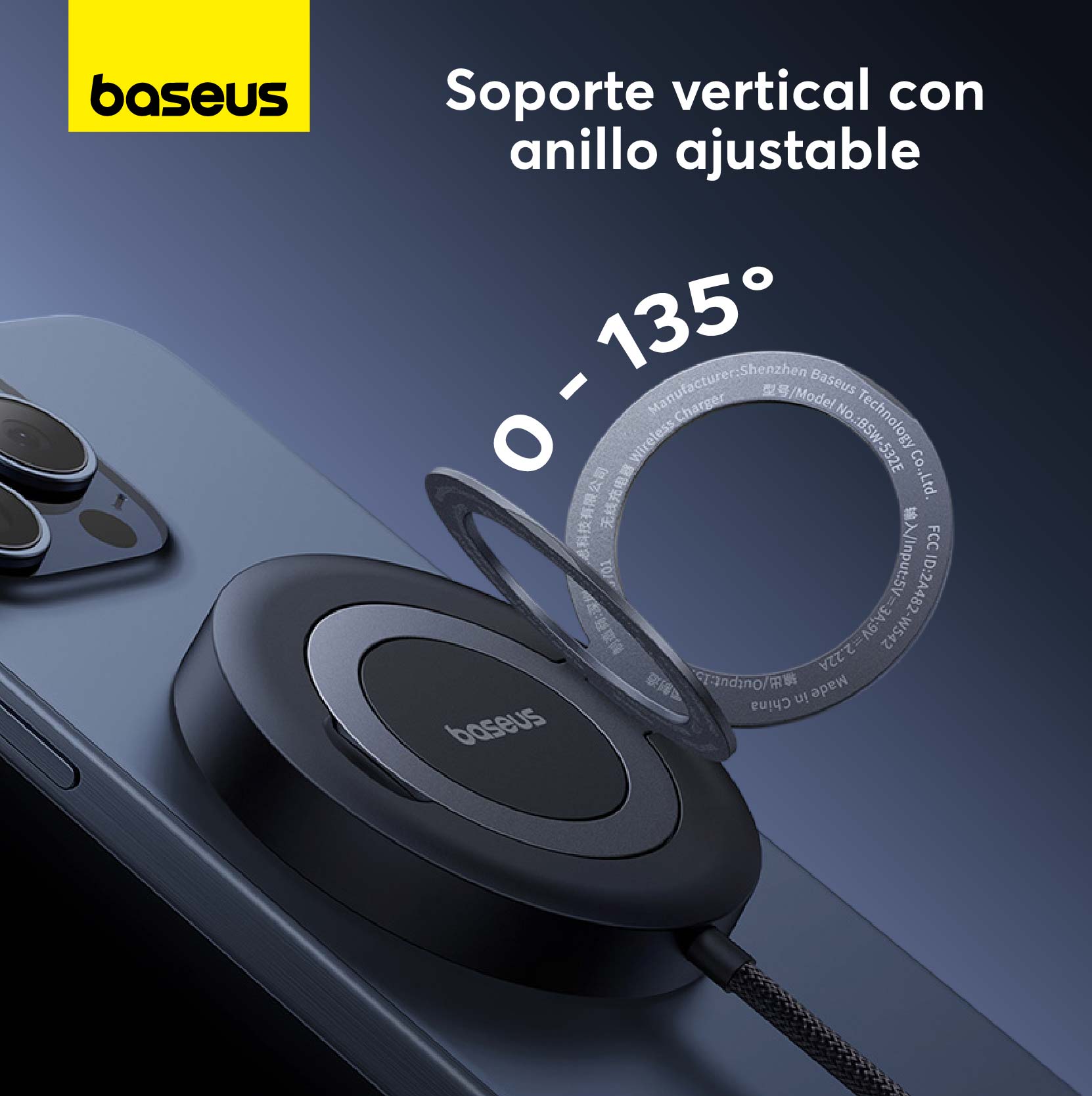 CARGADOR INALÁMBRICO QI2 BASEUS MINI4 UNIVERSAL EXPLORER 15W - 5