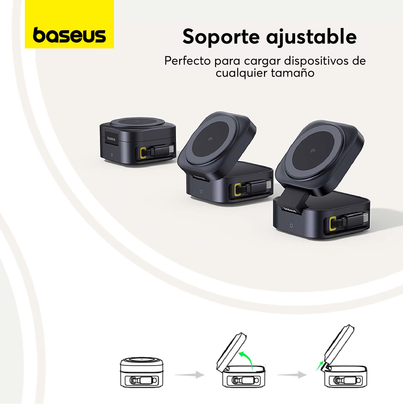 CARGADOR MAGNÉTICO QI2 2 EN 1 BASEUS PICOGO 67W - 3