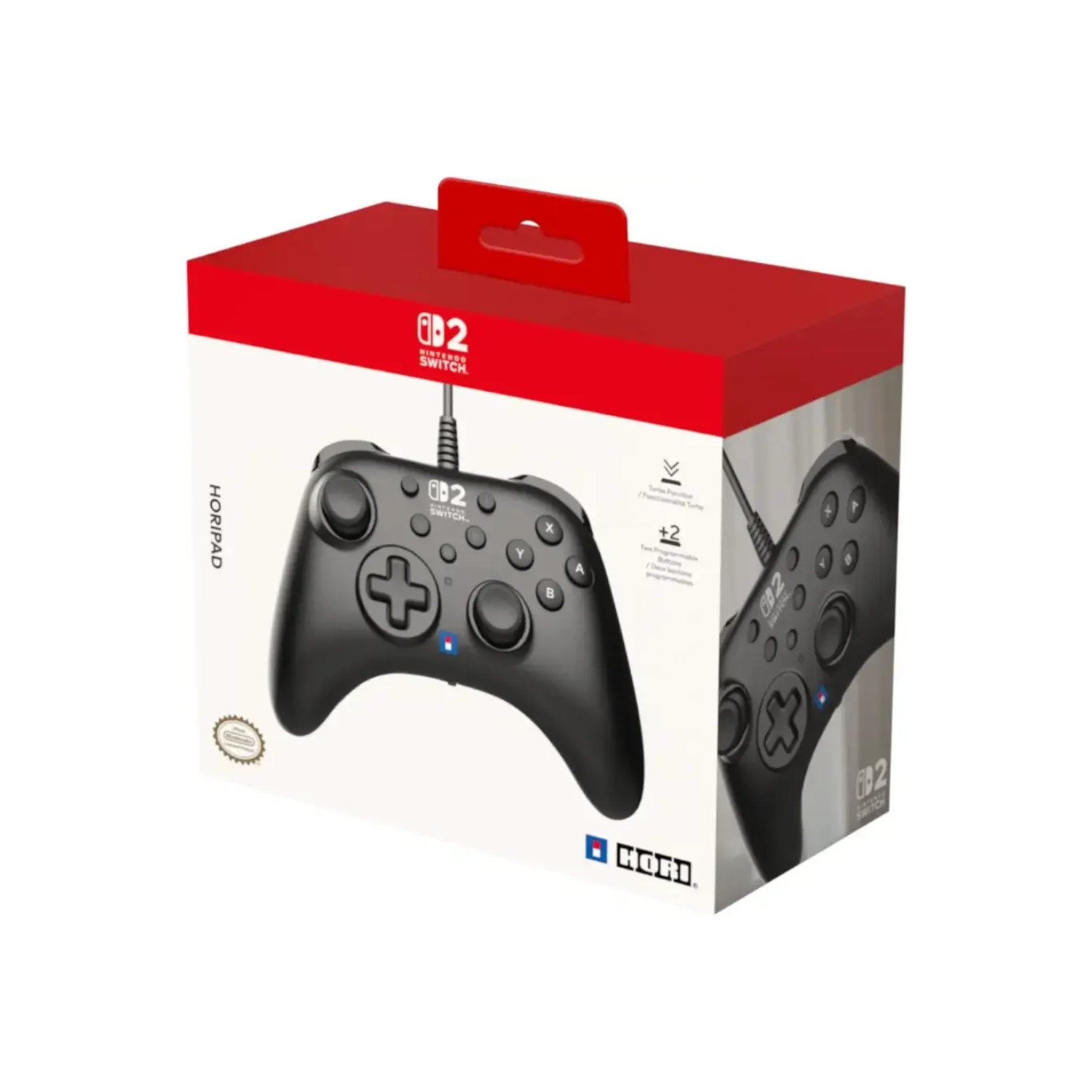 CONTROL ALAMBRICO HORIPAD TURBO PARA NINTENDO SWITCH 2 EN COLOR NEGRO - 2