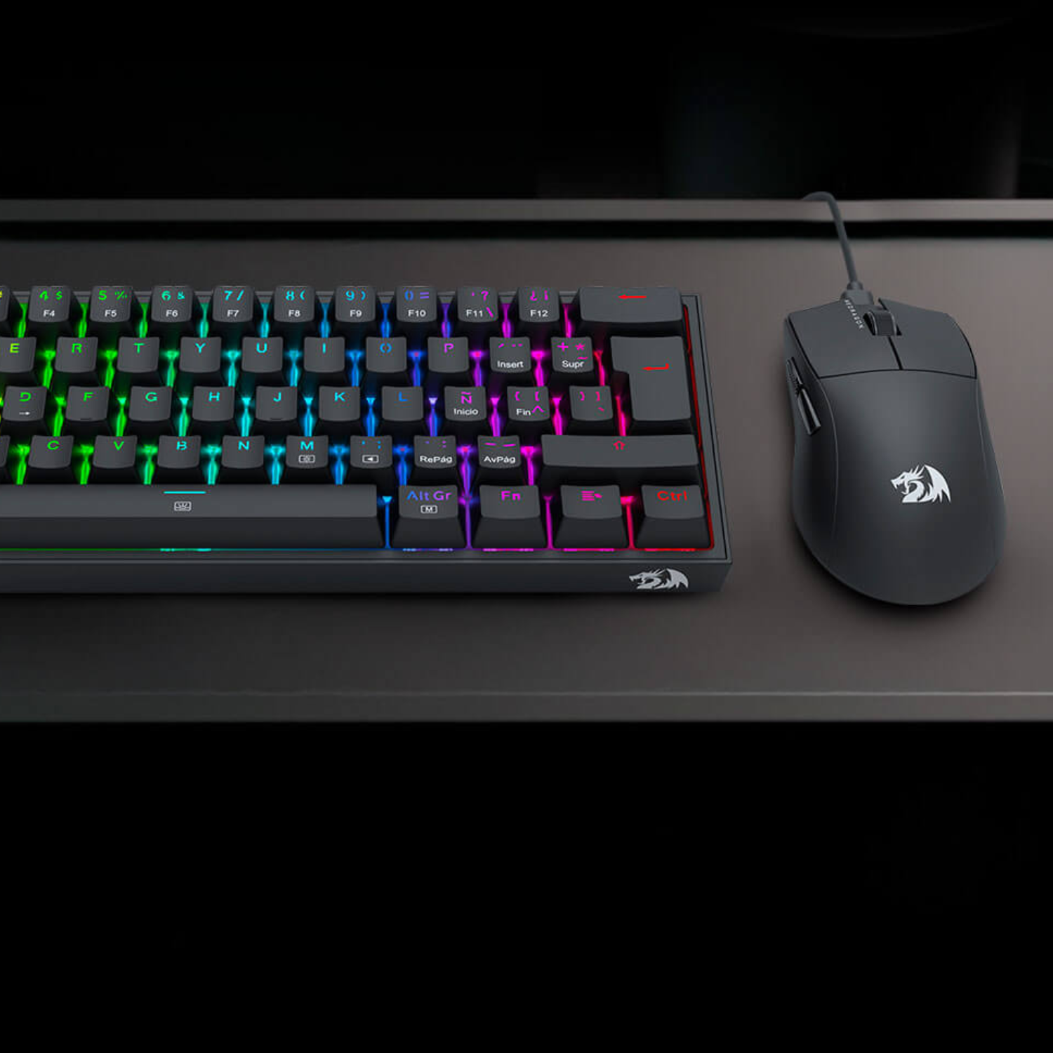 PACK GAMER REDRAGON S143: TECLADO K617 RGB Y MOUSE KING M724 EN COLOR NEGRO - 3