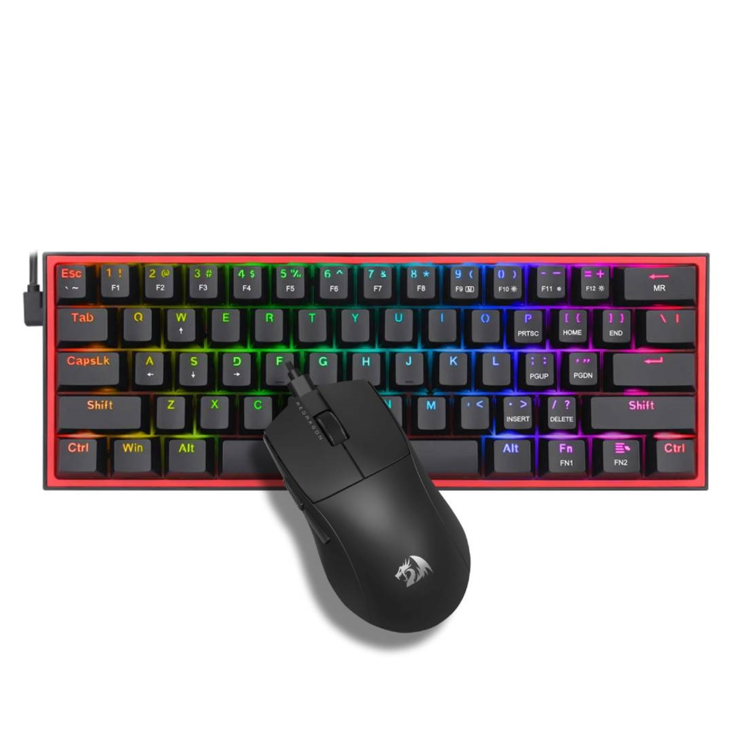 PACK GAMER REDRAGON S143: TECLADO K617 RGB Y MOUSE KING M724 EN COLOR NEGRO - 4