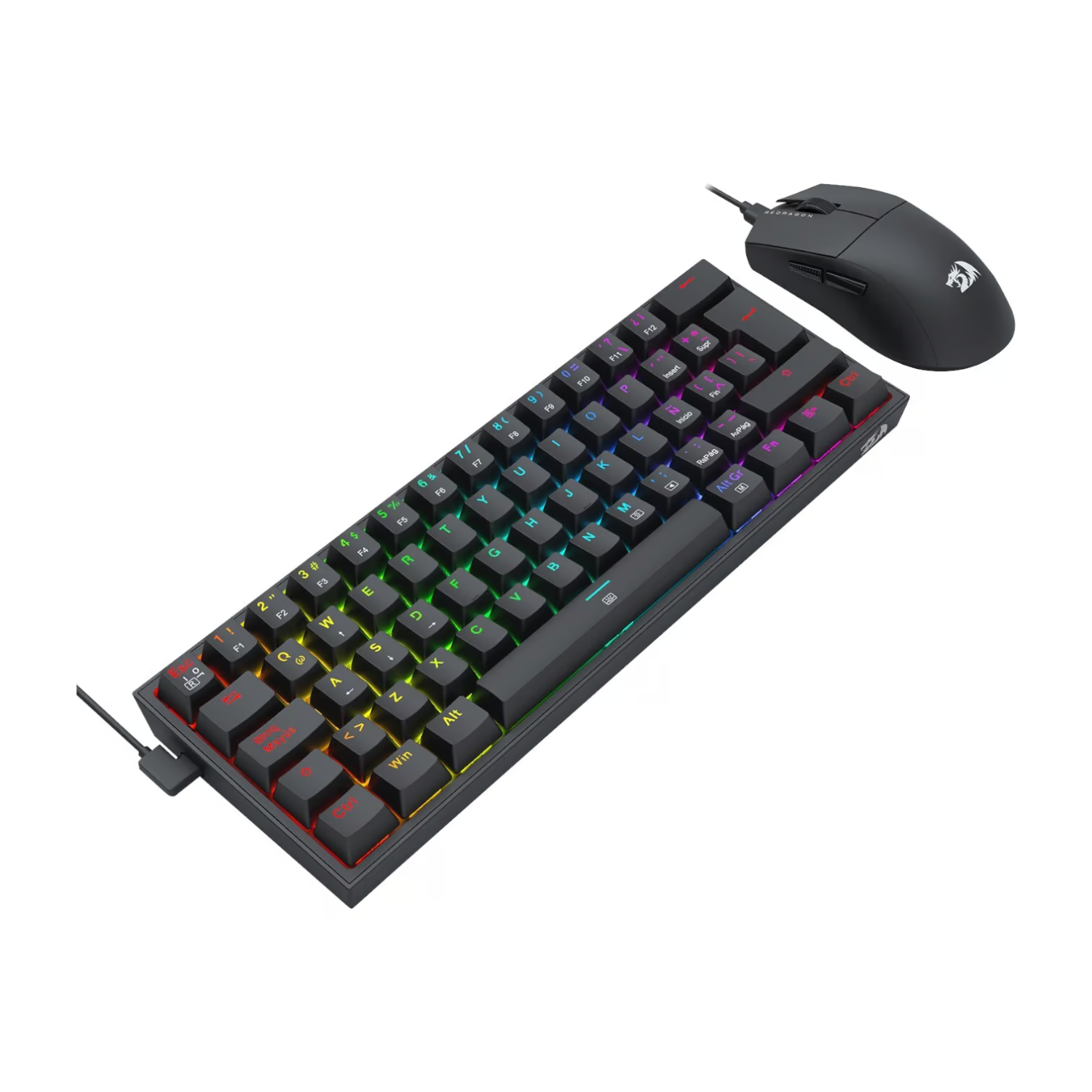 PACK GAMER REDRAGON S143: TECLADO K617 RGB Y MOUSE KING M724 EN COLOR NEGRO - 7
