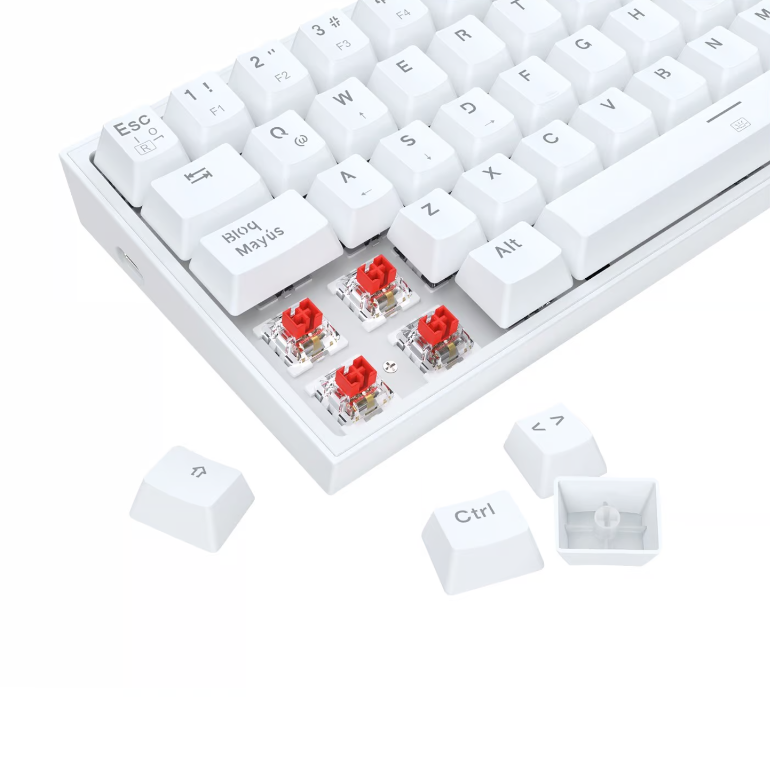 PACK TECLADO K617 RGB Y MOUSE KING M724 REDRAGON S143 EN COLOR BLANCO - 8