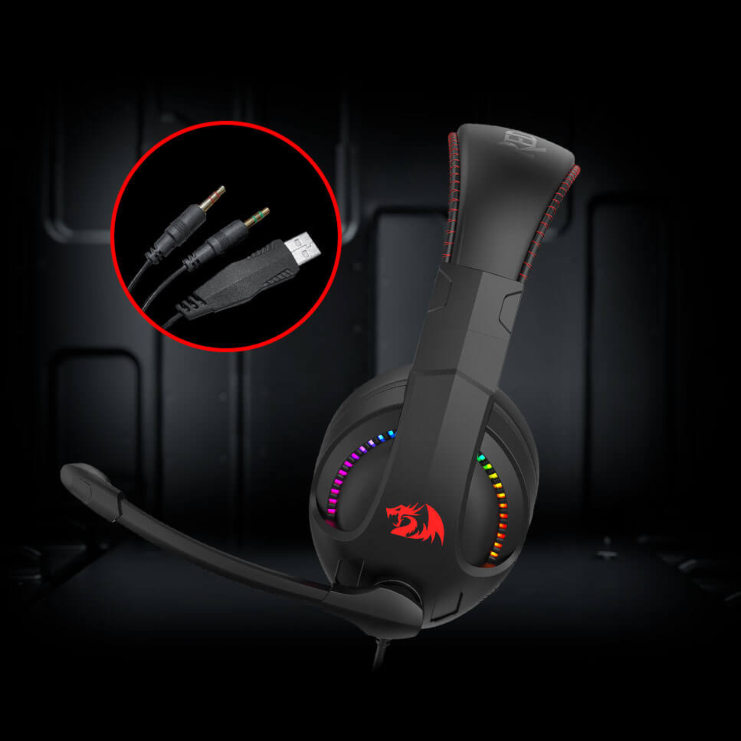 AUDIFONO GAMER REDRAGON CRONUS H211 RGB EN COLOR NEGRO - 2