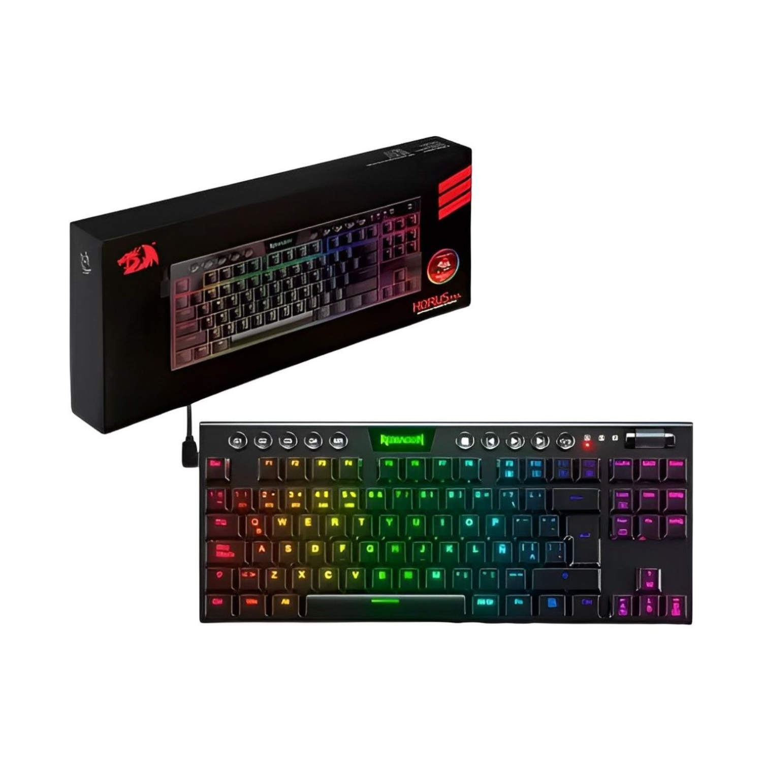 TECLADO GAMER REDRAGON CABLEADO HORUS TKL K622SP SWITCH RED RGB EN COLOR NEGRO - 7