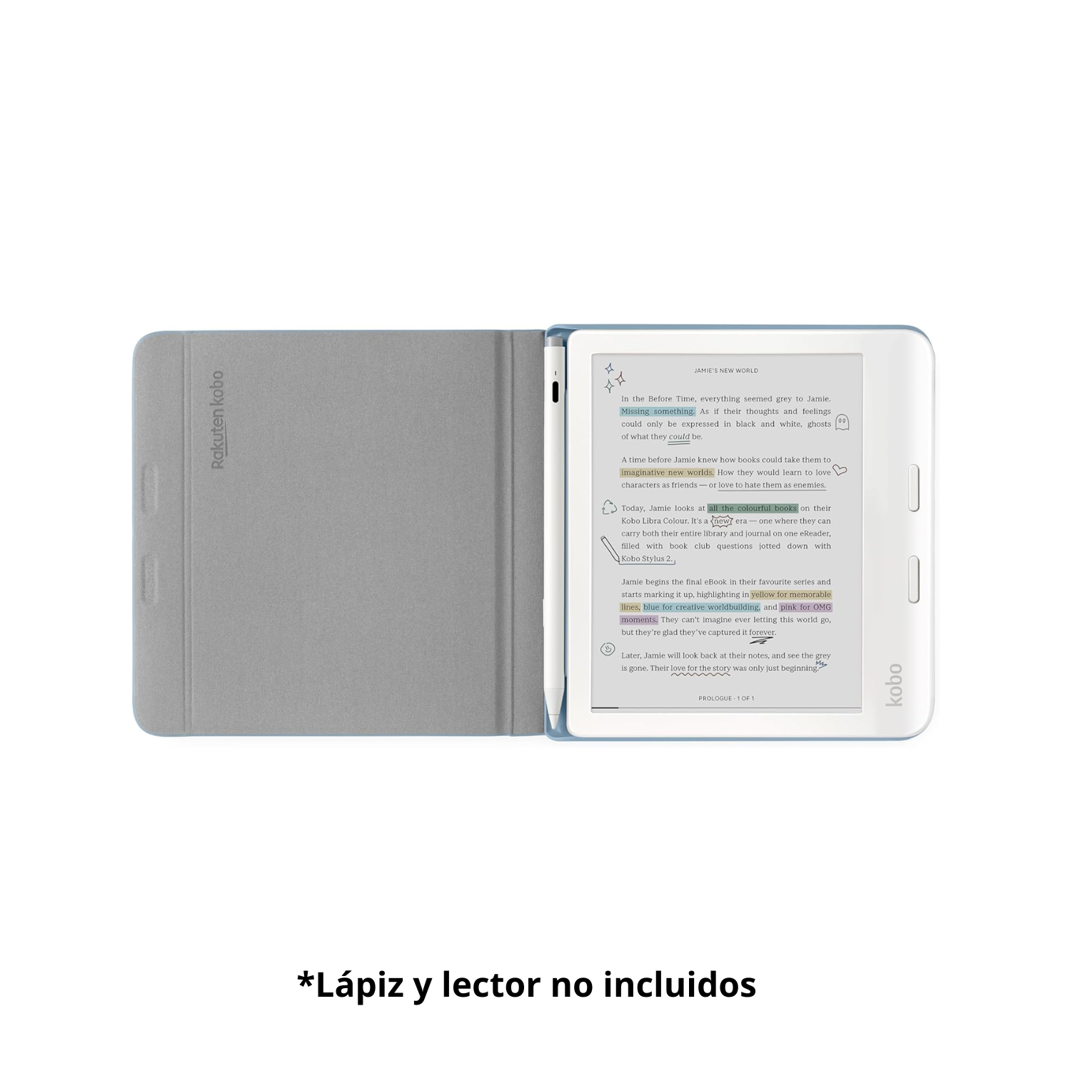 FUNDA PROTECTORA NOTEBOOK SLEEPCOVER PARA KOBO LIBRA COLOUR AZUL - 3