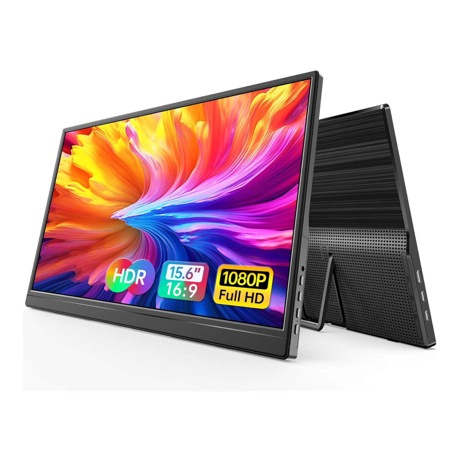 MONITOR PORTÁTIL WGK 15,6' FHD 1080P USB-C MINI HDMI CON SOPORTE EN COLOR NEGRO - 1