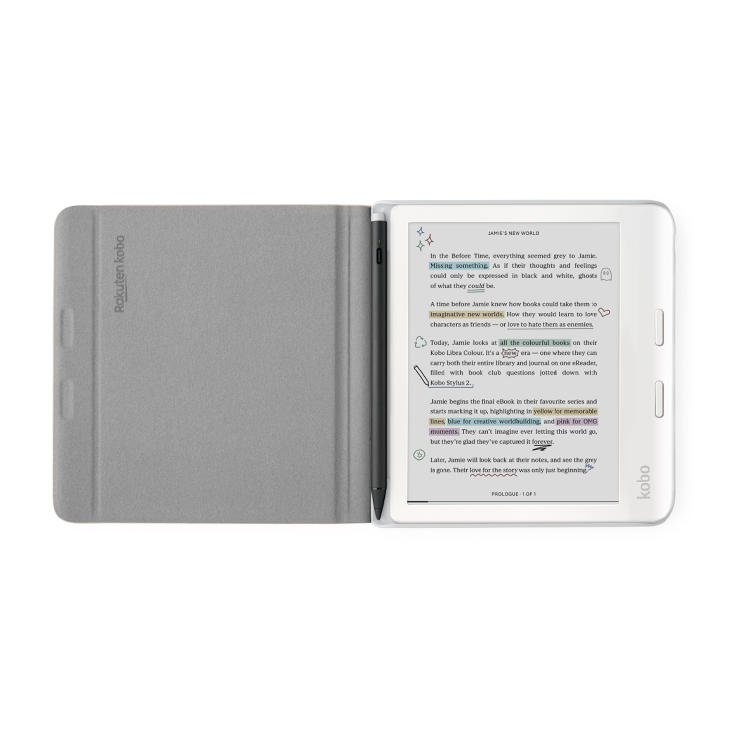 FUNDA PROTECTORA NOTEBOOK SLEEPCOVER PARA KOBO LIBRA COLOUR BEIGE - 2