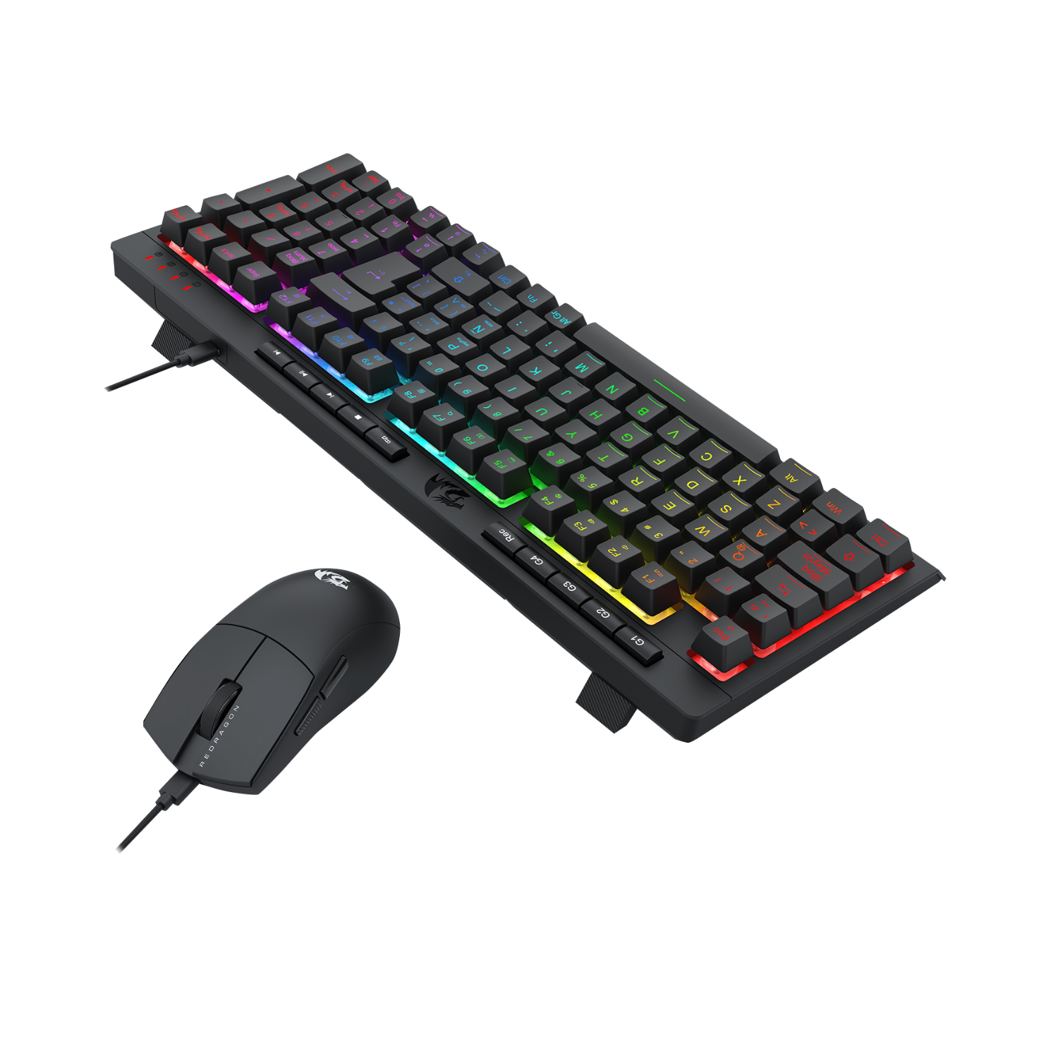 PACK TECLADO AUDIFONO MOUSE Y MOUSEPAD REDRAGON S147 NEGRO - 5
