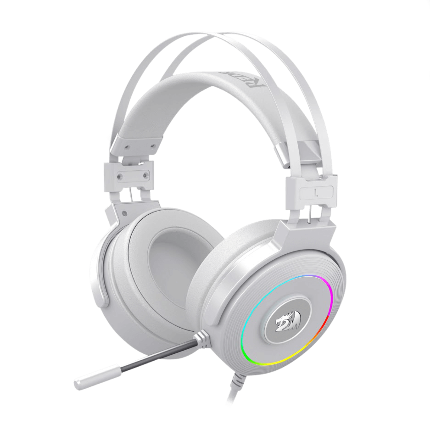 AUDIFONO GAMER REDRAGON LAMIA H320 RGB USB BLANCO CON SOPORTE - 1
