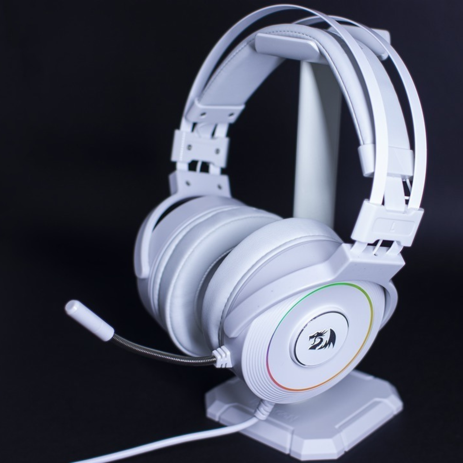 AUDIFONO GAMER REDRAGON LAMIA H320 RGB USB BLANCO CON SOPORTE - 2