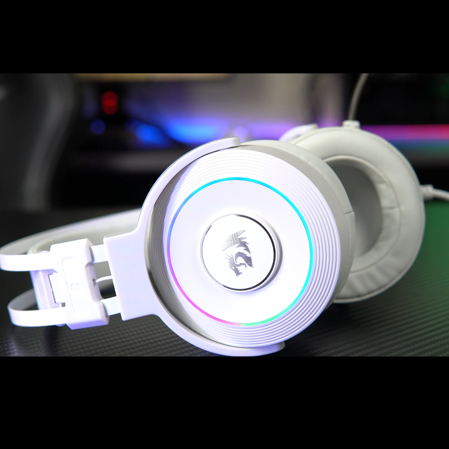 AUDIFONO GAMER REDRAGON LAMIA H320 RGB USB BLANCO CON SOPORTE - 4