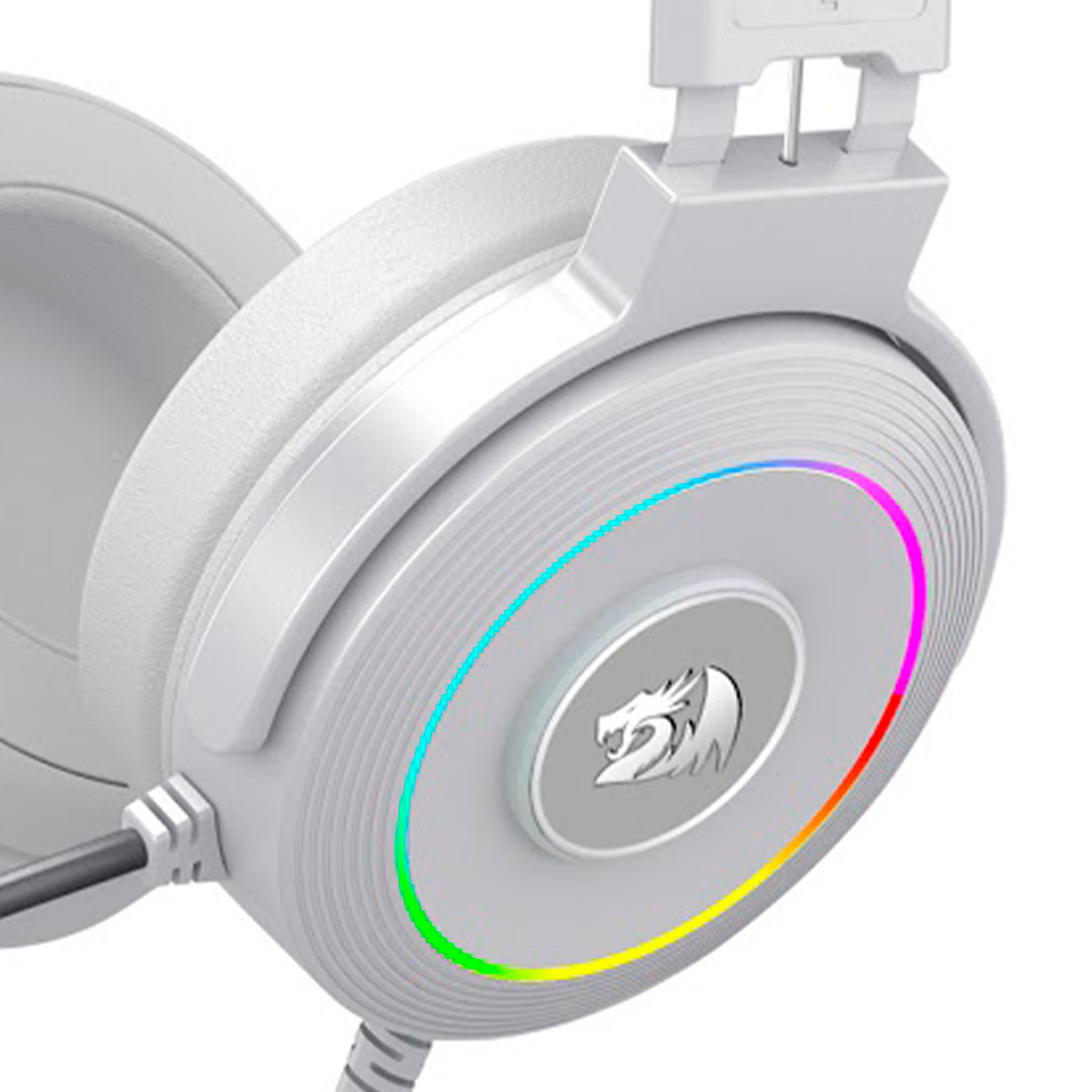 AUDIFONO GAMER REDRAGON LAMIA H320 RGB USB BLANCO CON SOPORTE - 6