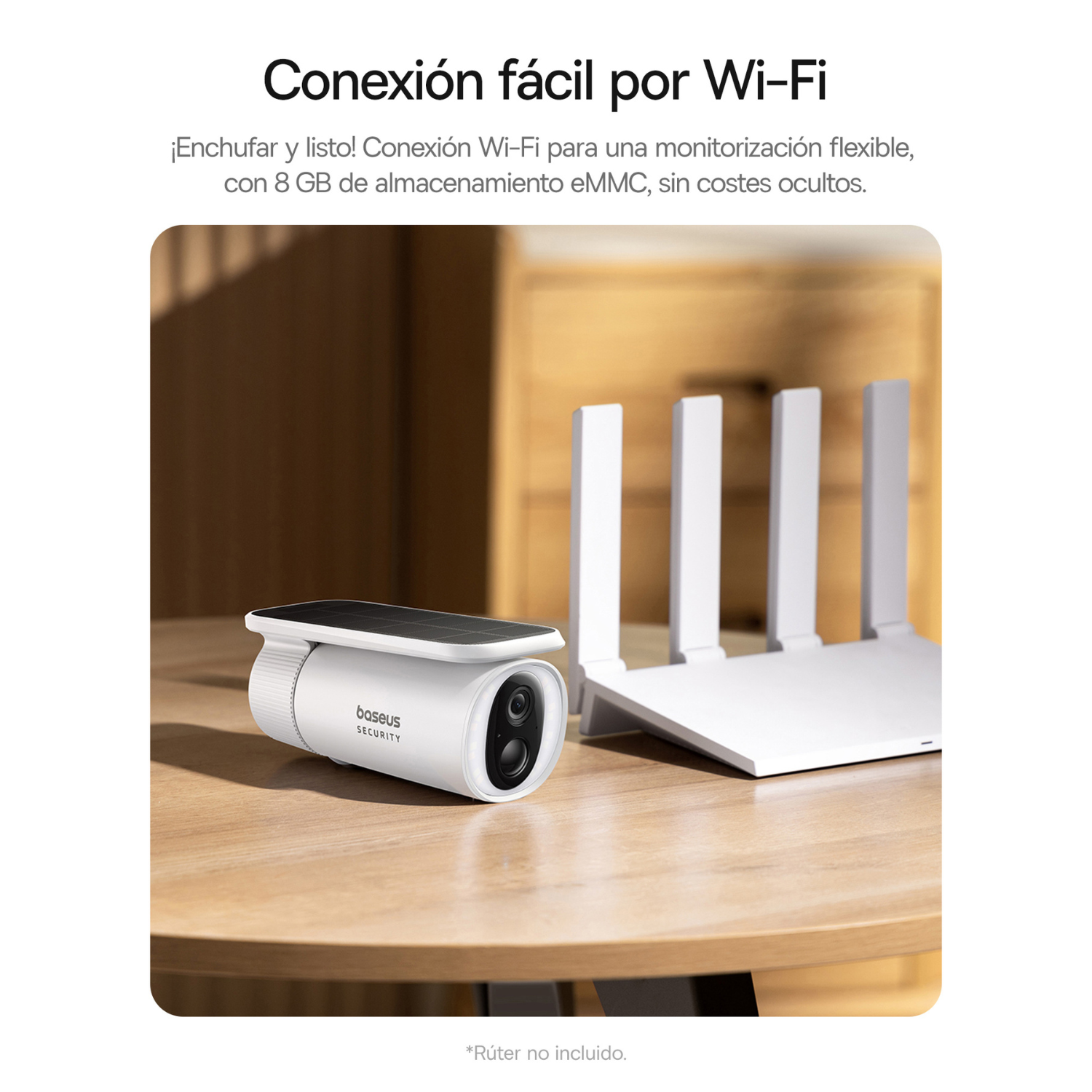 CAMARA DE SEGURIDAD EXTERIOR CON PANEL SOLAR BASEUS S1 2K BLANCA - 2
