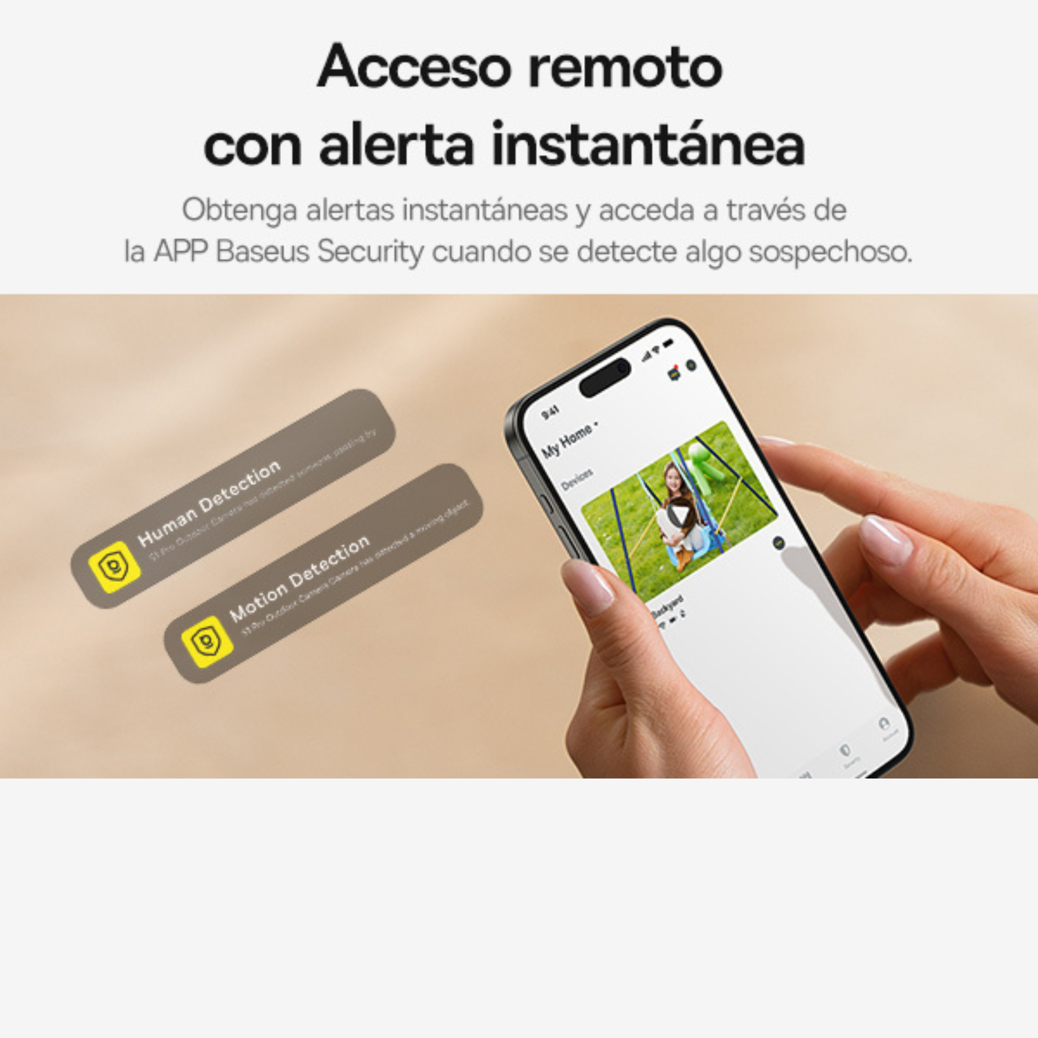 CAMARA DE SEGURIDAD EXTERIOR CON PANEL SOLAR BASEUS S1 2K BLANCA - 3