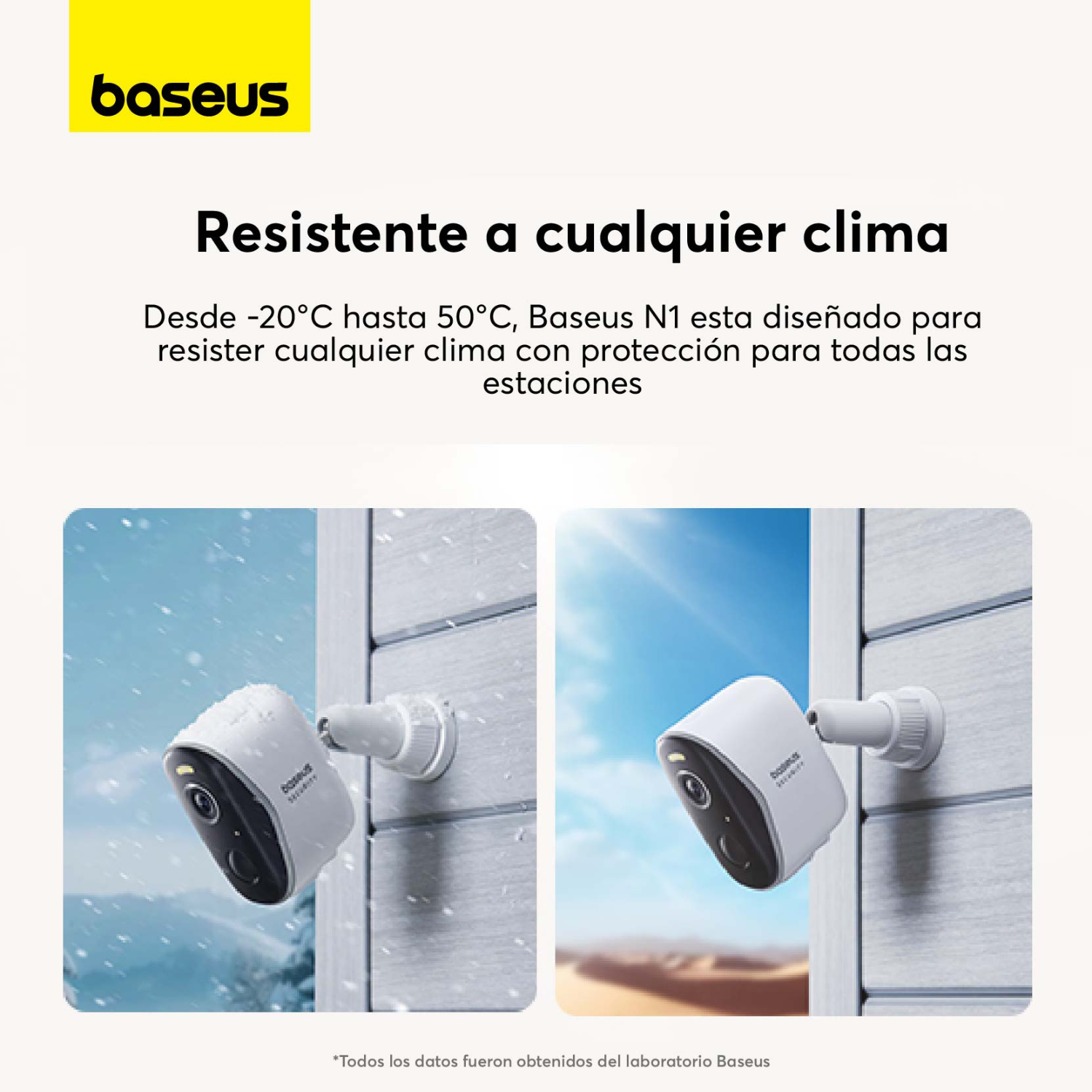 KIT DE DOS CAMARAS DE SEGURIDAD EXTERIOR BASEUS SECURITY N1 2K BLANCO - 5