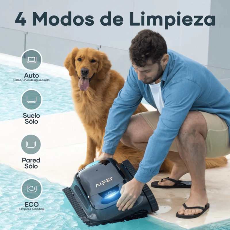 LIMPIADOR DE PISCINA AUTOMATICO AIPER SCUBA S1 GRIS - 5