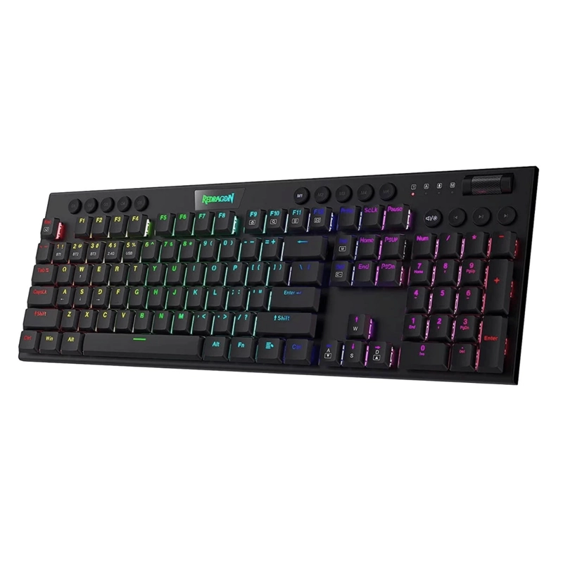 TECLADO GAMER REDRAGON HORUS K618W-RGB-SP FULL SIZE WIFI NEGRO - 3