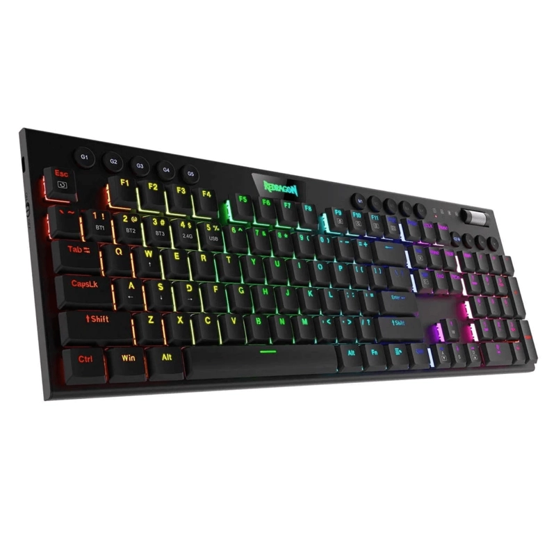 TECLADO GAMER REDRAGON HORUS K618W-RGB-SP FULL SIZE WIFI NEGRO - 5