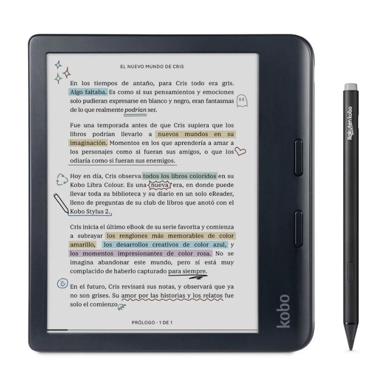 LECTOR E READER KOBO LIBRA COLOUR NEGRO CON LAPIZ STYLUS 2 NEGRO - 1