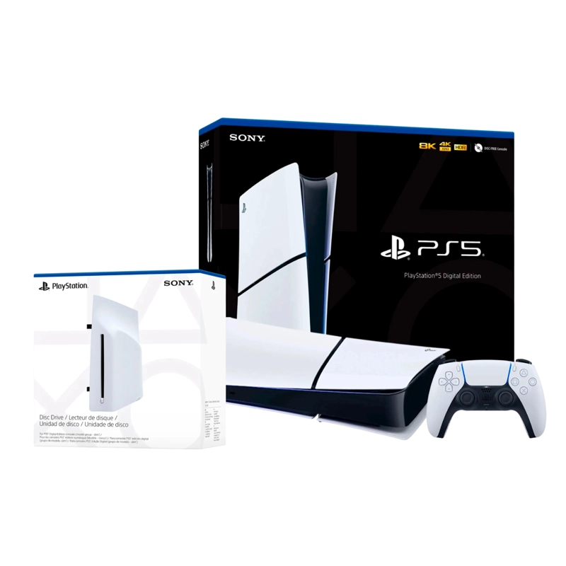 CONSOLA SONY PLAYSTATION 5 SLIM EDICION DIGITAL + UNIDAD DE DISCO EXTERNA - 1