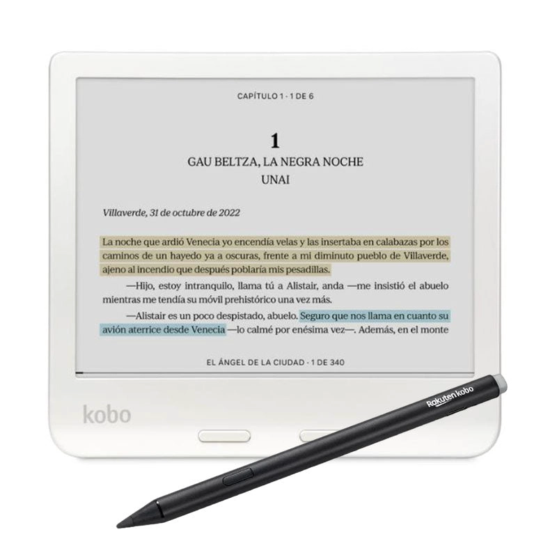 LECTOR E READER KOBO LIBRA COLOUR BLANCO CON LAPIZ STYLUS 2 NEGRO - 2