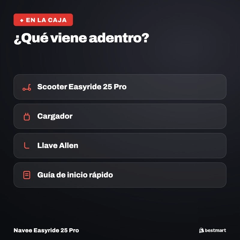 SCOOTER ELÉCTRICO NAVEE EASYRIDE 25 PRO 480W PLEGABLE AUTONOMÍA 25KM MÁX 25KM/H - 11