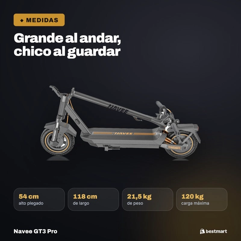 SCOOTER ELECTRICO GT3 PRO PLEGABLE AUTONOMÍA 60KM MAX 32 KM/H 1000W SUSPENSIÓN CUÁDRUPLE - 10