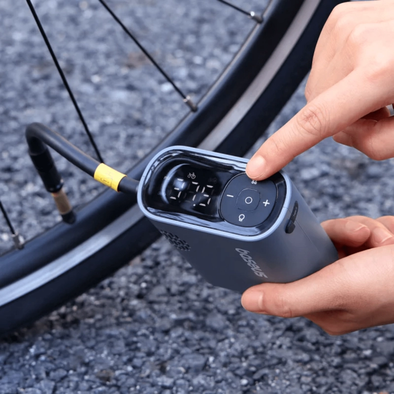 Inflador Baseus PrimeTrip 150 PSI para bicicletas con pantalla LED y carga rápida - 4
