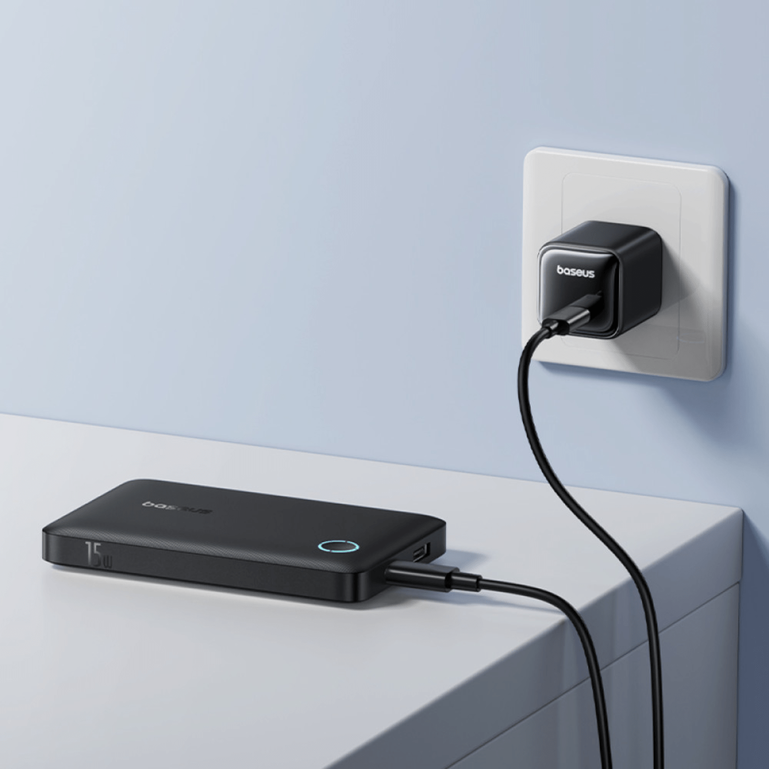 POWER BANK BASEUS ENERFILL FP11  10000 MAH 15W CON CABLE USB-C A USB-C NEGRO - 2