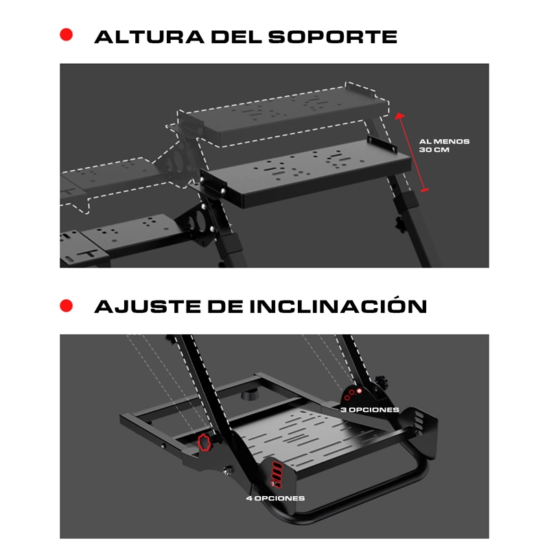 ESTRUCTURA CON SOPORTE PARA VOLANTES DE CARREA PXN A10 NEGRO - 5