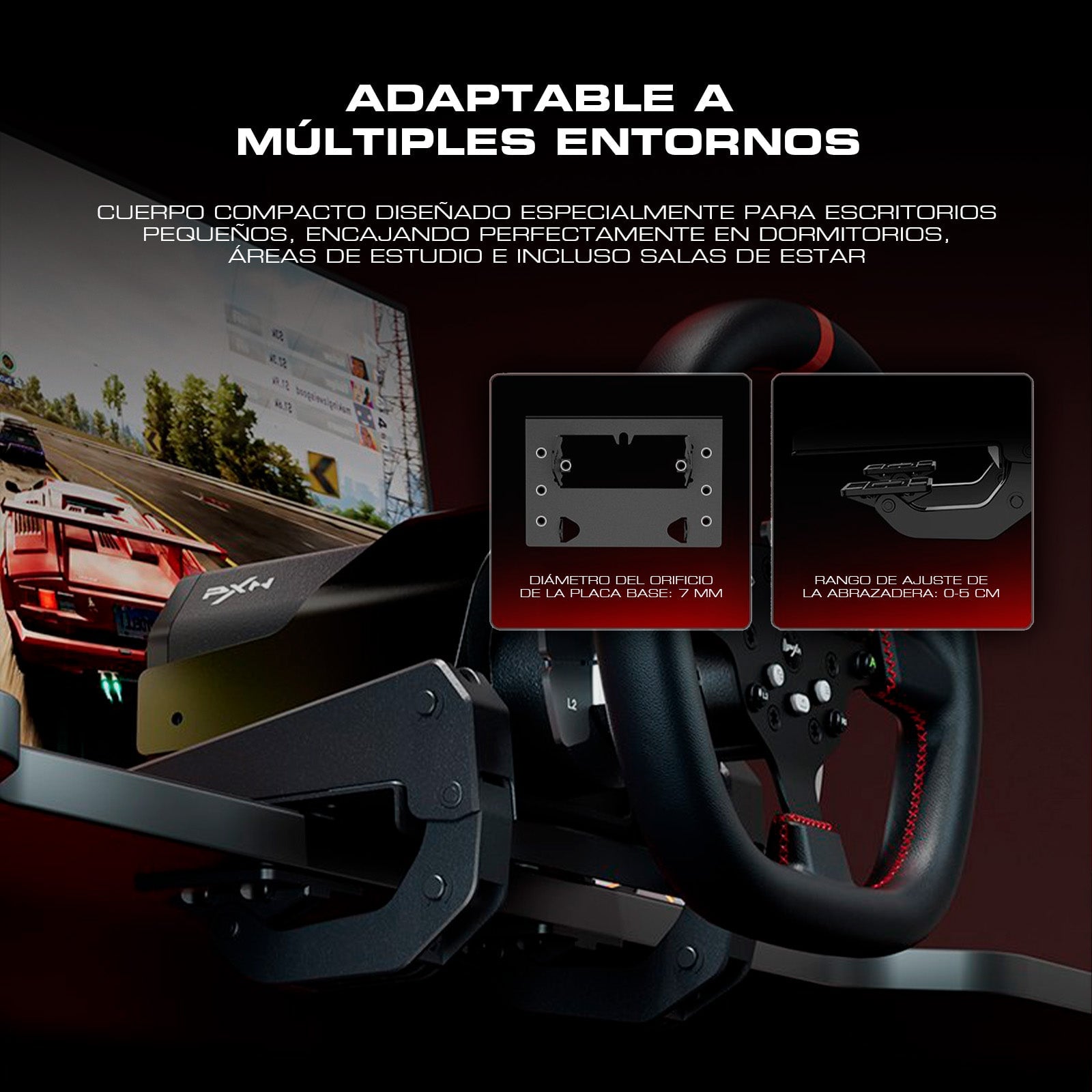 VOLANTE DE CARRERA PXN V10 ULTRA CON FORCE FEEDBACK, PEDALES Y PALANCA - PC PS4 XBOX ONE XBOX SERIES - 3