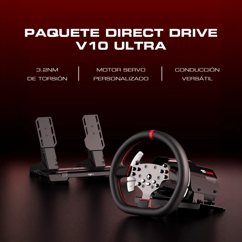VOLANTE DE CARRERA PXN V10 ULTRA CON FORCE FEEDBACK, PEDALES Y PALANCA - PC PS4 XBOX ONE XBOX SERIES - 9