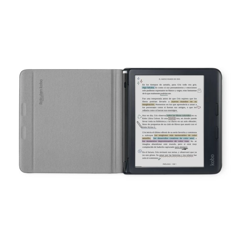 LECTOR E READER KOBO LIBRA COLOUR NEGRO CON FUNDA NOTEBOOK SLEEPCOVER NEGRO - 3
