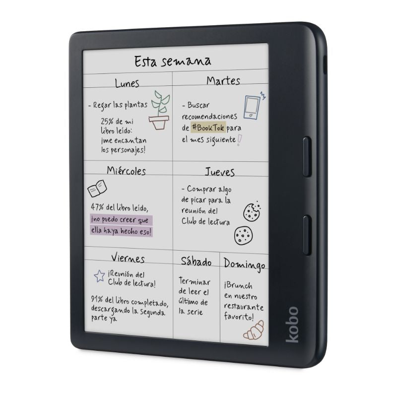 LECTOR E READER KOBO LIBRA COLOUR NEGRO CON FUNDA NOTEBOOK AZUL - 7