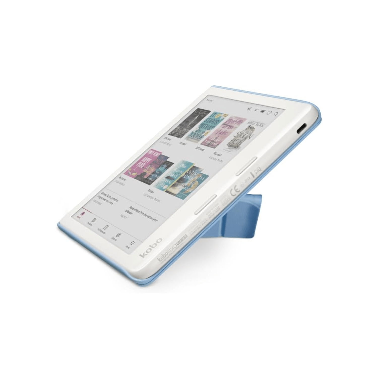 LECTOR E READER KOBO LIBRA COLOUR BLANCO CON FUNDA NOTEBOOK AZUL - 3