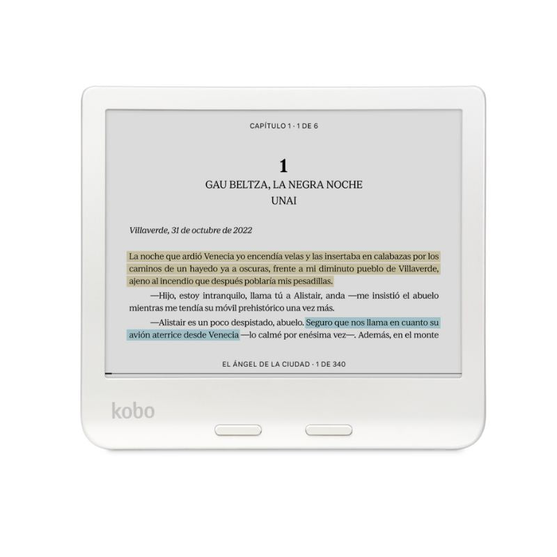 LECTOR E READER KOBO LIBRA COLOUR BLANCO CON FUNDA NOTEBOOK AZUL - 5