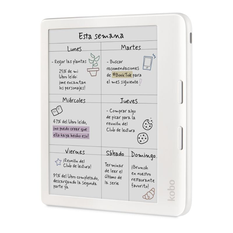 LECTOR E READER KOBO LIBRA COLOUR BLANCO CON FUNDA NOTEBOOK AZUL - 6