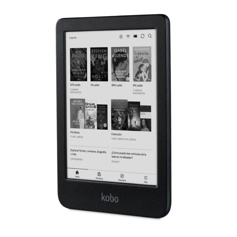 LECTOR E READER KOBO CLARA BW NEGRO CON FUNDA CLEAR CASE TRANSPARENTE - 3