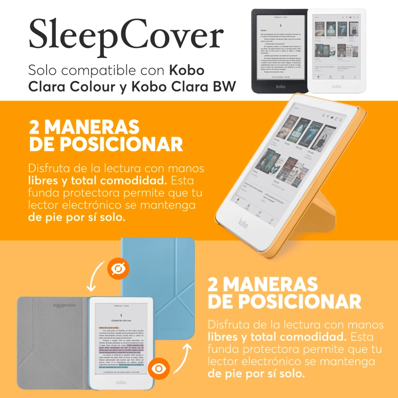 FUNDA PROTECTORA SLEEPCOVER PARA KOBO CLARA BW/COLOUR AMARILLO - 2