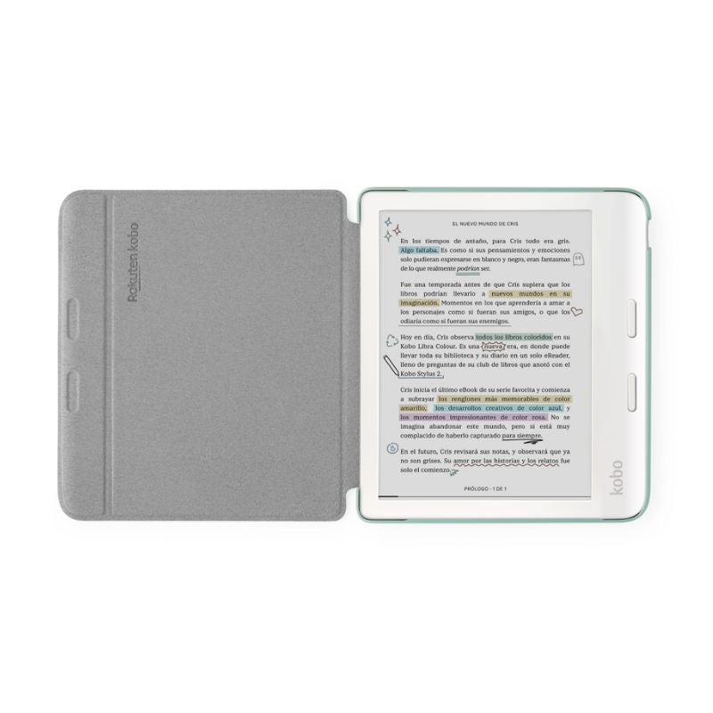 LECTOR E READER KOBO LIBRA COLOUR NEGRO CON FUNDA BASIC SLEEPCOVER VERDE - 3